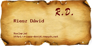 Riesz Dávid névjegykártya